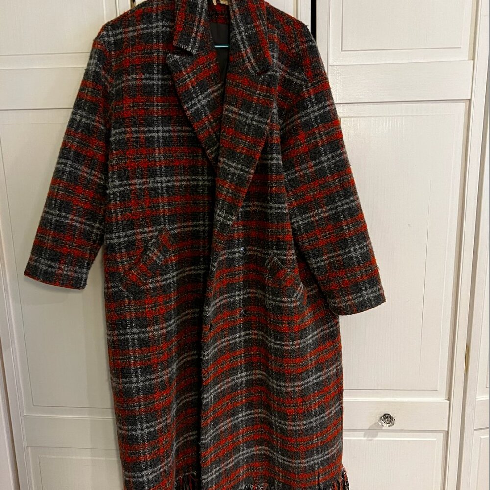 Plaid Fringe Coat (The Korner)